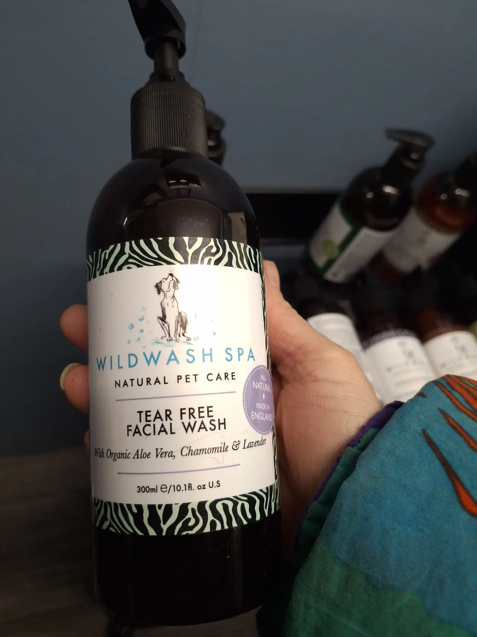 Cruelty free grooming shampoo selected for an individual dog’s coat and skin